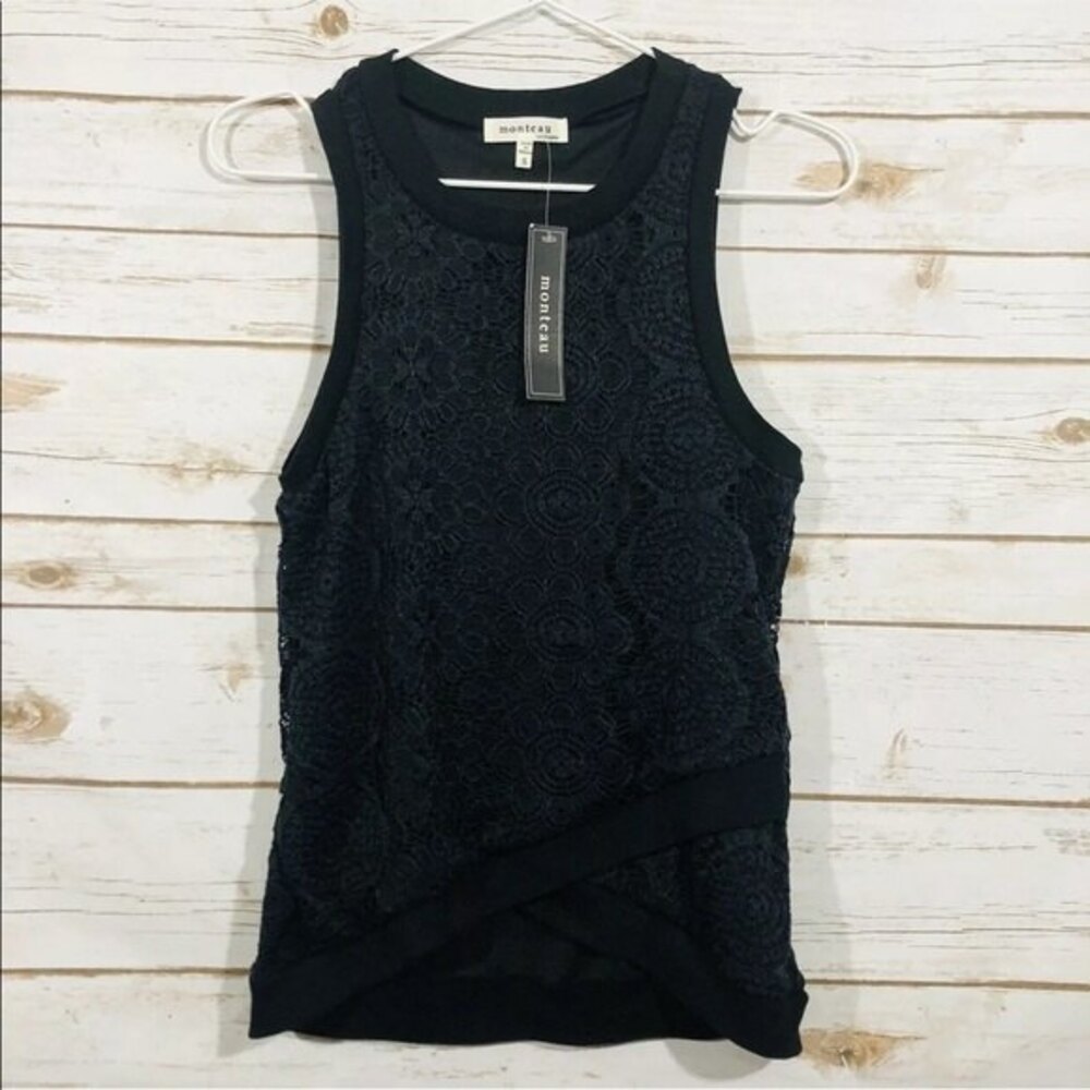 💕 Monteau Women's Tops Black Sleeveless Tank Top Size S